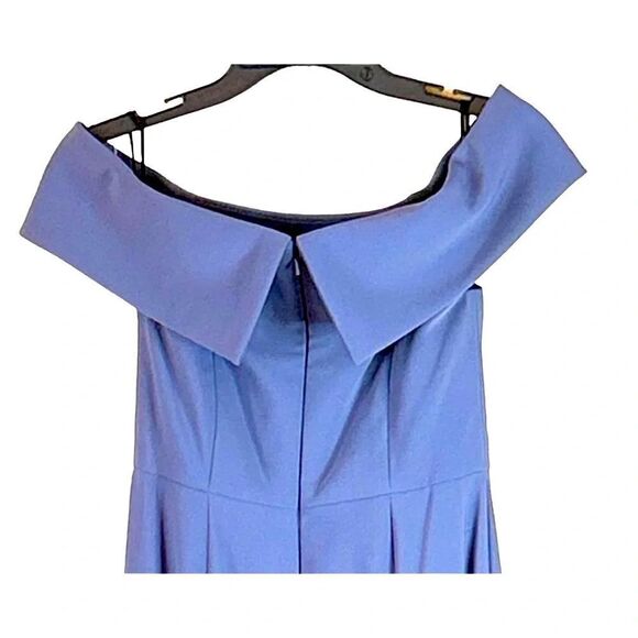 Dessy Collection Off the Shoulder Notch Trumpet Gown with Front Slit Size 2 NWT - Picture 3 of 8